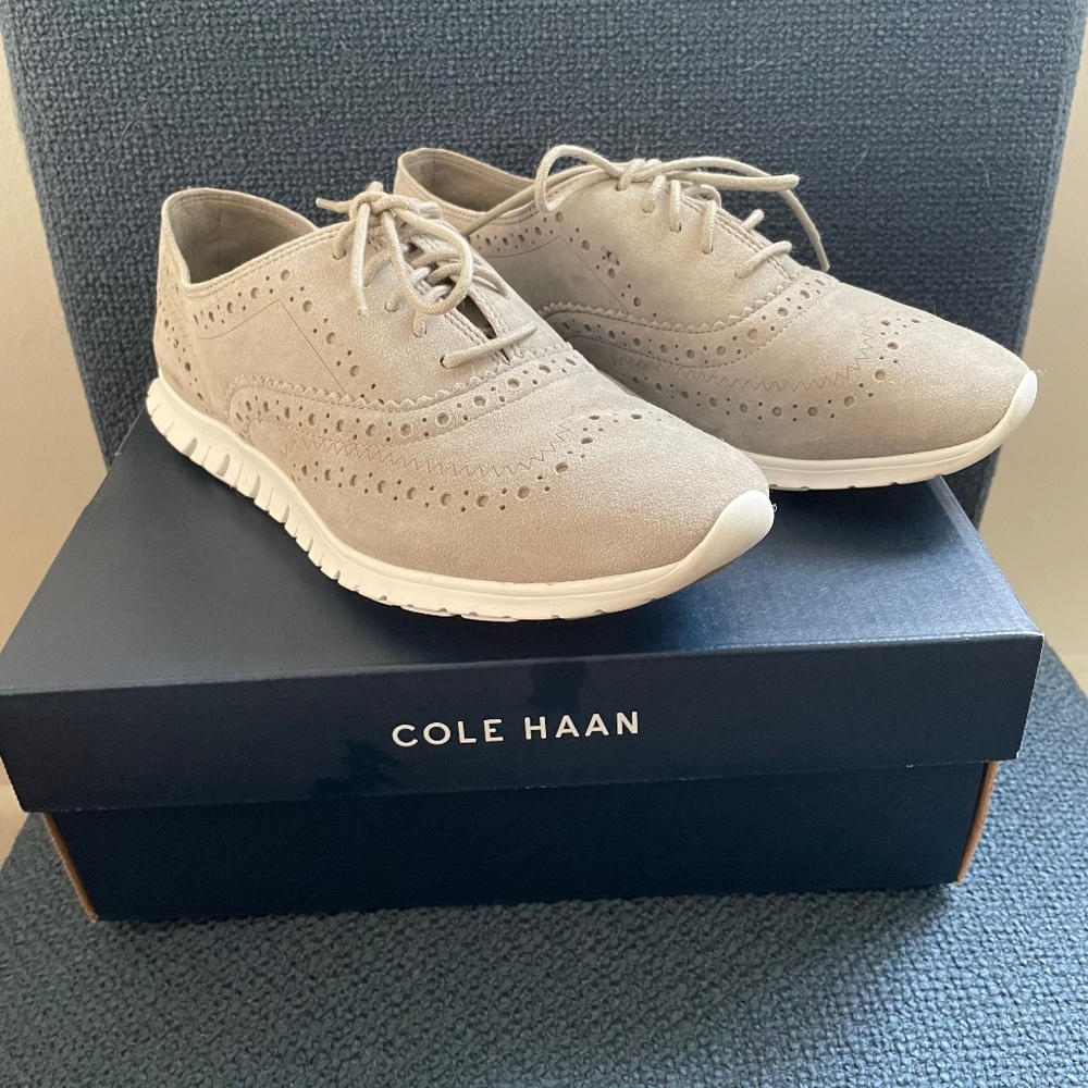 Women’s Cole Haan ZeroGran Oxford Sneaker Gray / Grey Suede 6.5 Comfy